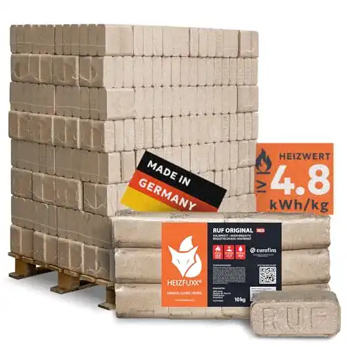 Holzbriketts HEIZFUXX Hartholz Ruf 10kg x 96 Gebinde 960kg