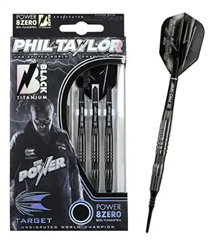 Softdarts TARGET 20 g Dartset (3 Stk) Power 8Zero Black Titanium