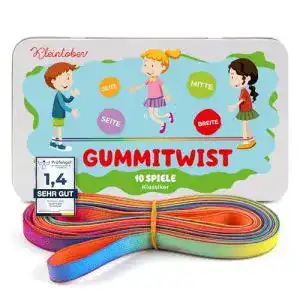 Gummitwist Kleintober, Hüpfgummi Regenbogen Band