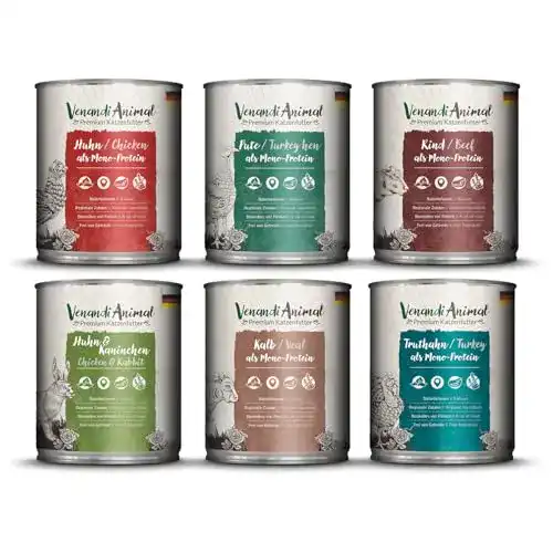 Getreidefreies Nassfutter (Katze) Venandi Animal, Probierpaket III