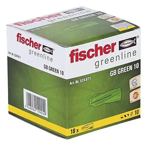 Porenbetondübel fischer GB GREEN 10 – Gasbetondübel 18 Stück