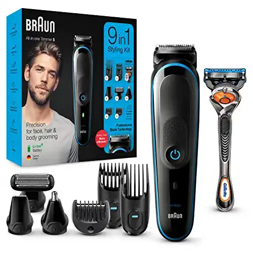 Braun-Barttrimmer Braun, 9-in-1 Set, MGK5280, schwarz/blau
