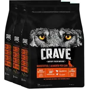 Hundefutter Crave Dog CRAVE Premium Trockenfutter, 3 x 2.8 kg