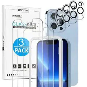 iPhone-13-Pro-Panzerglas OMOTON mit Rahmen-Installationshilfe