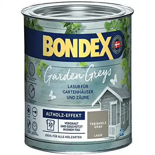 Holzlasur grau Bondex Garden Greys Lasur Treibholz Grau 0,75 l