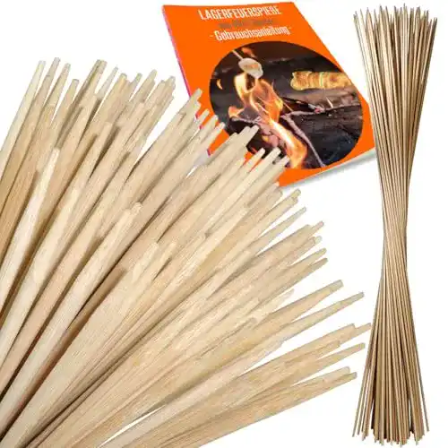 Stockbrot-Stöcke ORANGE DEAL 100 Stockbrot Spieße 90 cm