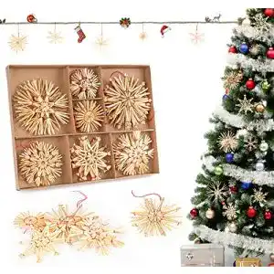 Strohsterne Agoer 28 Stück Mix Set Weihnachtsbaumschmuck