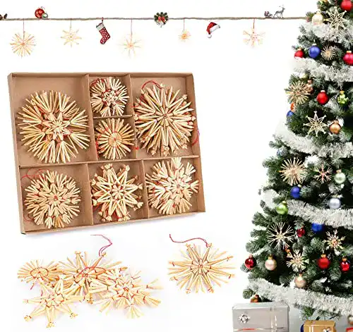 Strohsterne Agoer 28 Stück Mix Set Weihnachtsbaumschmuck