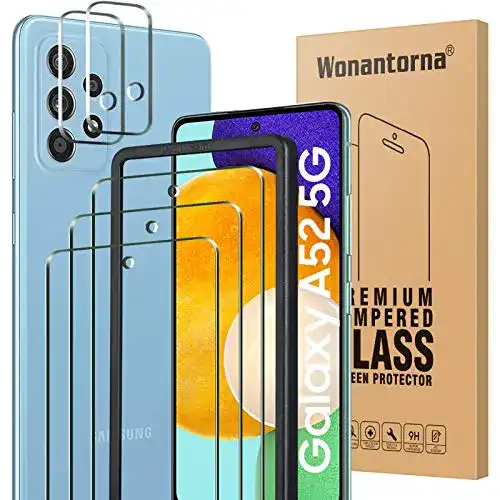 Samsung-Galaxy-A52-Panzerglas Wonantorna 5 Stück Panzerglas