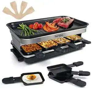 Raclette HengBO Grill für 4 6 8 Personen mit 8 Pfannen