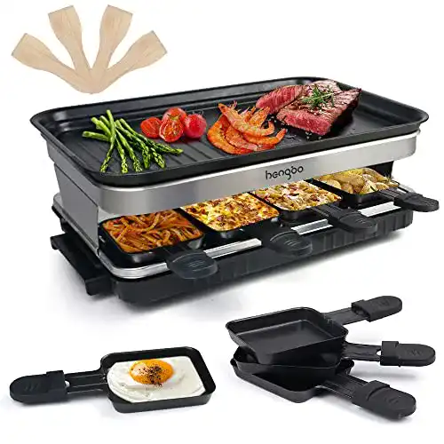 Raclette HengBO Grill für 4 6 8 Personen mit 8 Pfannen