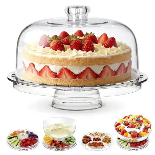 Tortenplatte Masthome Tortenständer, mit Fuß und Haube, 6 in 1