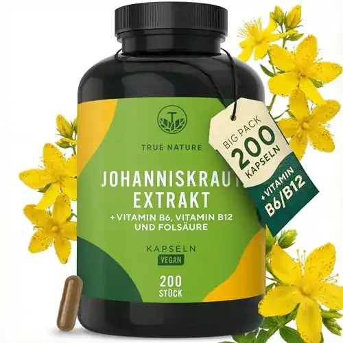 Johanniskraut TRUE NATURE Extrakt, 200 Kapseln, 3.600mg/Kapsel