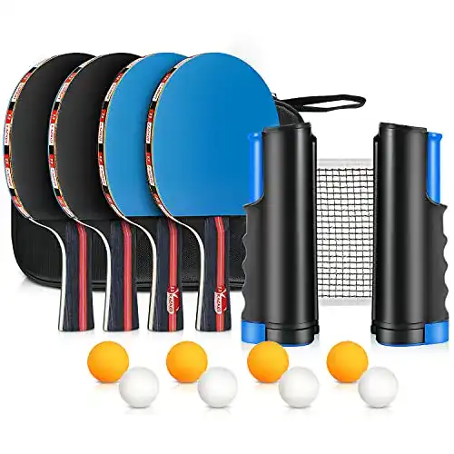 Die beste Tischtennisschläger-Set XDDIAS Tischtennis Set, 4 Sport Tischtennisschlaeger/Schlägern+ 8 Tischtennisbällen 2026 Test Bestseller Tischtennisschläger-Set XDDIAS Tischtennis Set, 4 Sport Tischtennisschlaeger/Schlägern+ 8 Tischtennisbällen