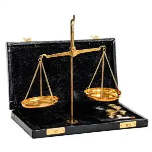 Apothekerwaage aubaho Goldwaage im Etui Antik-Stil 21cm