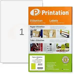 Sticker-Papier Printation Universal 100 Stück 210 x 297 mm weiß