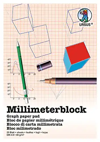Millimeterpapier Ursus 7074000 Millimeterblock, DIN A3, 25 Blatt