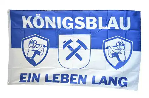 Schalke-Fahne Flaggenfritze, Königsblau EIN Leben lang + Sticker