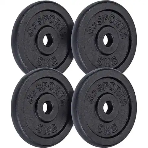 Hantelscheiben ScSPORTS 20 kg -Set, 4 x 5 kg, Gusseisen Gewichte