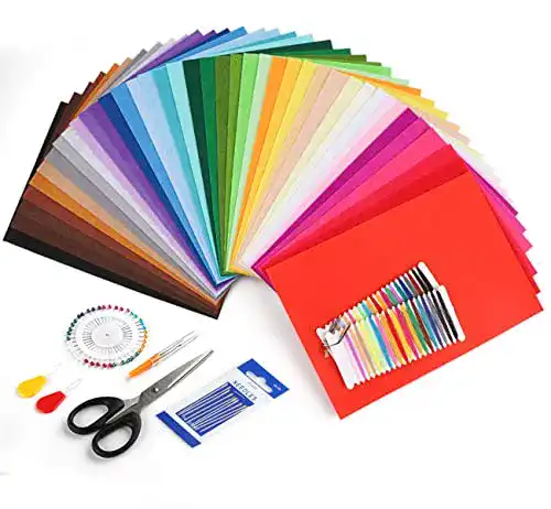 Die beste Filzstoff Homewit Filz Stoff 1mm, Bunter 40 Farben 20 x 30 cm 2026 Test Bestseller Filzstoff Homewit Filz Stoff 1mm, Bunter 40 Farben 20 x 30 cm