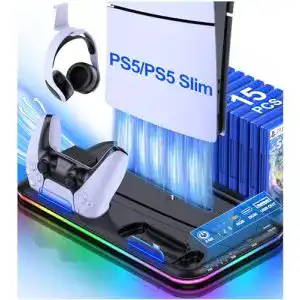 PS5 Staender HELLCOOL PS5 Ständer mit PS5 Lüfter, PS5 Standfuß