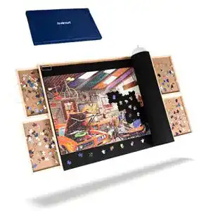 Puzzlebrett LAVIEVERT Puzzletisch mit vier Schiebeschubladen