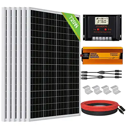 Solaranlage Garten ECO-WORTHY 3 kW·h Solarmodul System