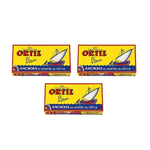 Sardellenfilet Ortiz Anchoas En Aceite De Oliva, Anchovies, 3 x 47 g