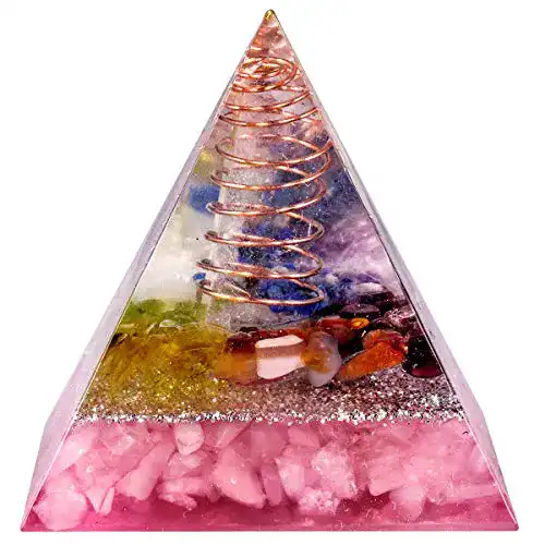 Orgonit-Pyramide mookaitedecor Heilstein mit Rosenquarz