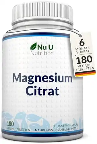 Magnesium-Tabletten Nu U Nutrition Magnesiumcitrat 200 mg
