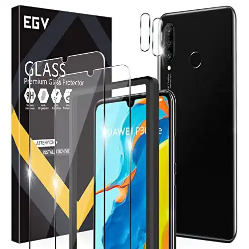 Huawei-P30-Lite-Panzerglas EGV 2+2 Stück Panzerglas, HD Klar