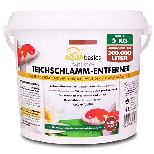 Teichschlammentferner AQUAbasic s Gartenteich Teichschlamm-Entferner baut im Teich Schlamm, Mulm und Organische Stoffe (Blätter) natürlich ab, Größe:5 kg