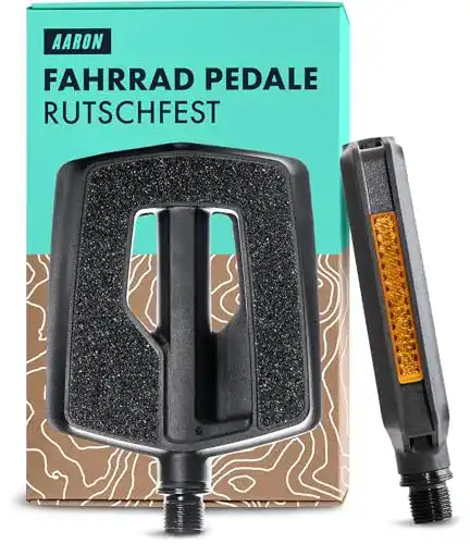 Fahrradpedale AARON Urban mit Reflektoren, Schwarz