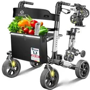 Rollator KESSER Aluminium Set, Leichtgewicht-Reise, 3-fach faltbar