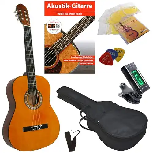 MSA-Gitarre MSA 4/4 KONZERTGITARRE STARTER SET NATUR