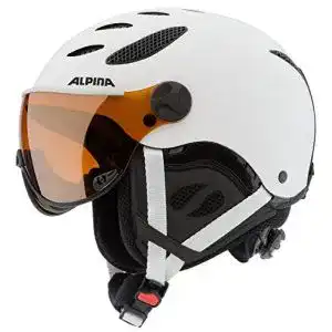 Skihelm mit Visier ALPINA Skihelm Jump JV, White Matt, 55-57 cm