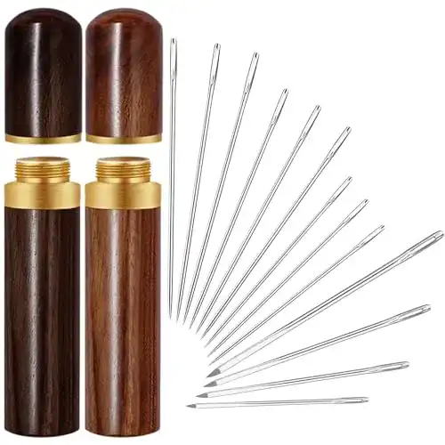 Ledernadel Bamru 15 Stücke Leder Nadeln Set
