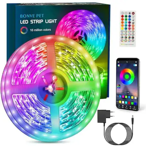LED-Strip Bonve Pet LED Strip, Bluetooth RGB LED Streifen, 6M
