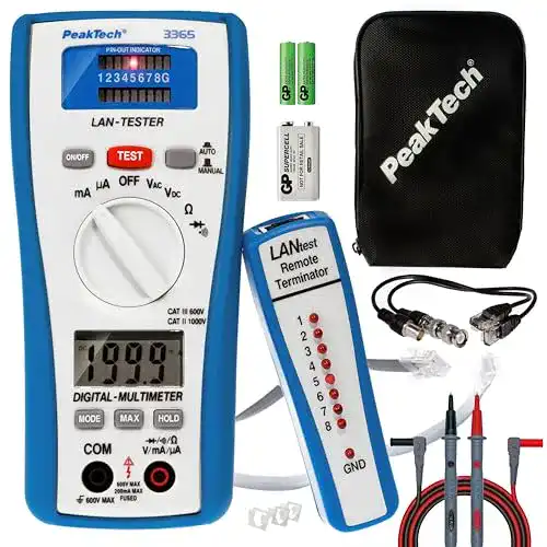 Kabeltester PeakTech 3365 – LAN Tester & Digital Multimeter