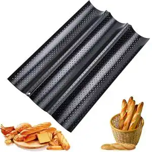 Baguette-Backblech QTTO, Baguette Backform für 3 Baguettes