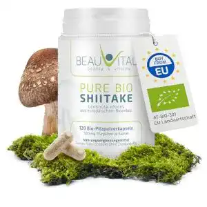 Shiitake-Kapseln BEAUVITAL Pure Bio Shiitake 120 Kapseln/500mg