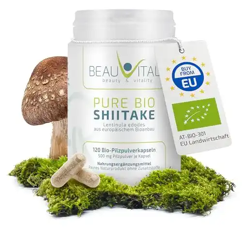 Shiitake-Kapseln BEAUVITAL Pure Bio Shiitake 120 Kapseln/500mg
