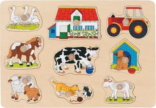 Die beste Goki-Spielzeug goki 57908 Steckpuzzle Bauernhof I, bunt 2026 Test Bestseller Goki-Spielzeug goki 57908 Steckpuzzle Bauernhof I, bunt