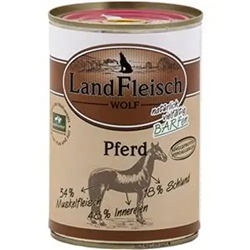 LandFleisch-Hundefutter Landfleisch, Wolf Pferd, 12 x 400 g