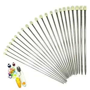 Stricknadeln Wartoon, 11 Paar 36 cm Edelstahl Single Spitz