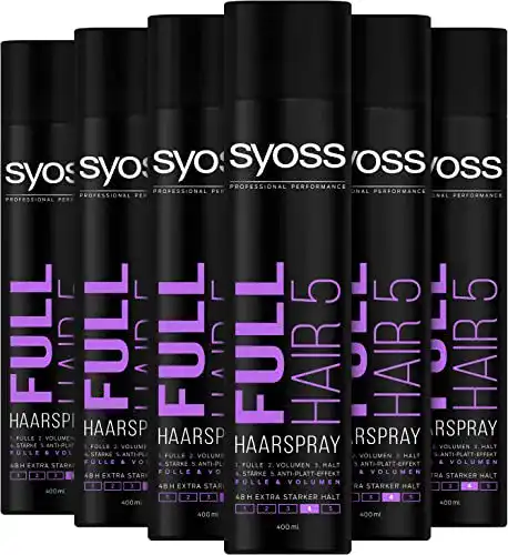Syoss-Haarspray Syoss Haarspray Full Hair 5 Haltegrad 4, 6 x