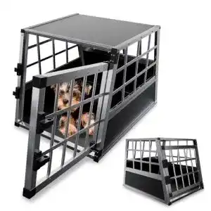 Hundebox Auto Juskys Alu Hundetransportbox M 69×54×51 cm