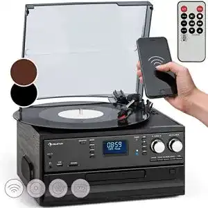 Stereoanlage mit Plattenspieler auna Oakland DAB Retro