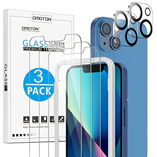 iPhone-13-Mini-Panzerglas OMOTON 5 Stück Schutzglas