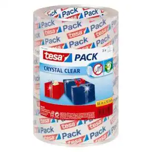 Paketklebeband tesa pack Packband “Crystal Clear”, 3 Rollen